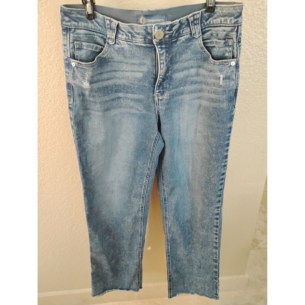 🩵Democracy Cropped Raw Hem Jeans Y2K Gorpcore Cottagecore indiesleeze momjeans